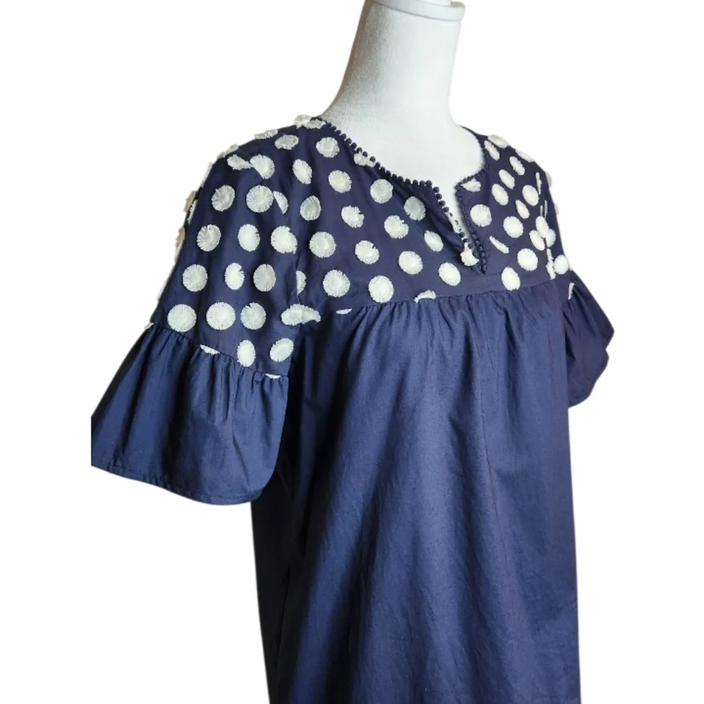 NEW J Crew Navy and White Bell Sleeve Shift Dress Size 2